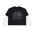 Graffiti  Contrast Sleeve Cotton T-Shirt