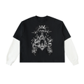 MURAL Layered Contrast Sleeve Cotton T-Shirt