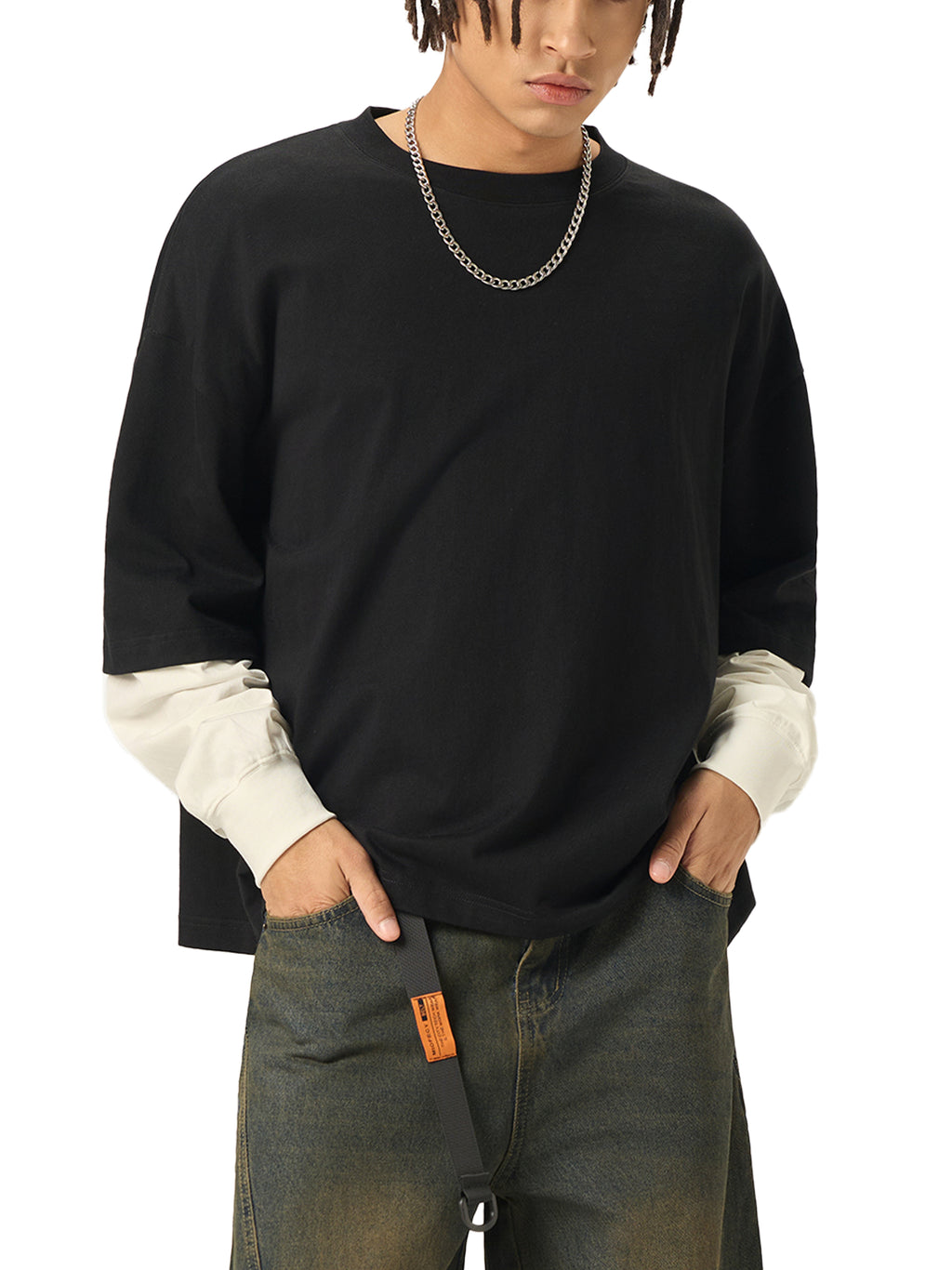 STAR Sleeve Cotton T-Shirt