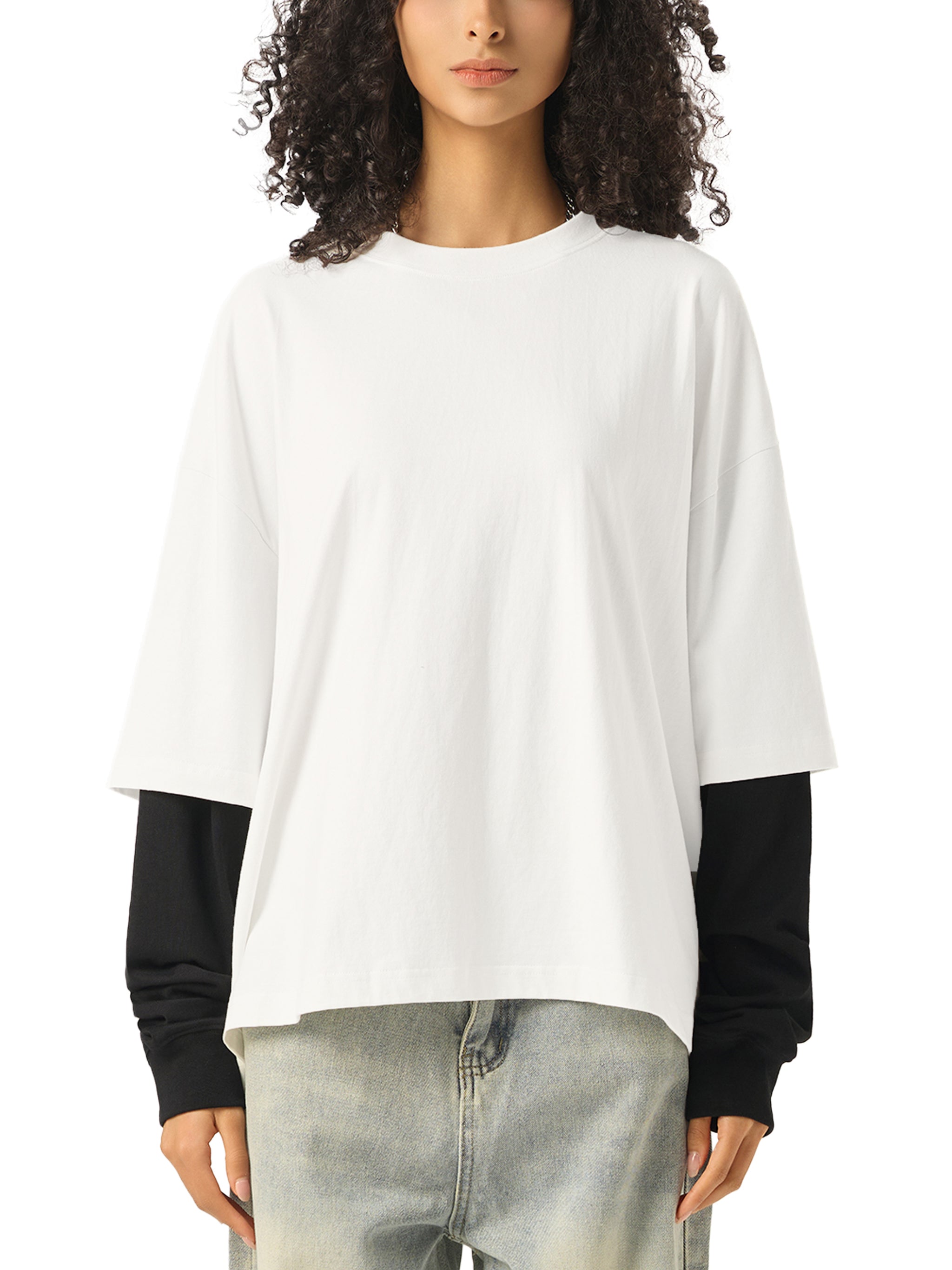 STAR Sleeve Cotton T-Shirt